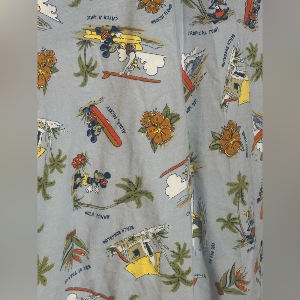 Disney Shopping Vintage Tiki Hawaiian Print Surplice Dress Mickey Minnie Medium - Picture 3 of 6